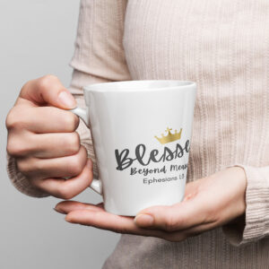 TLC Blessed Beyond Measure Eph 1:3  - Latte mug