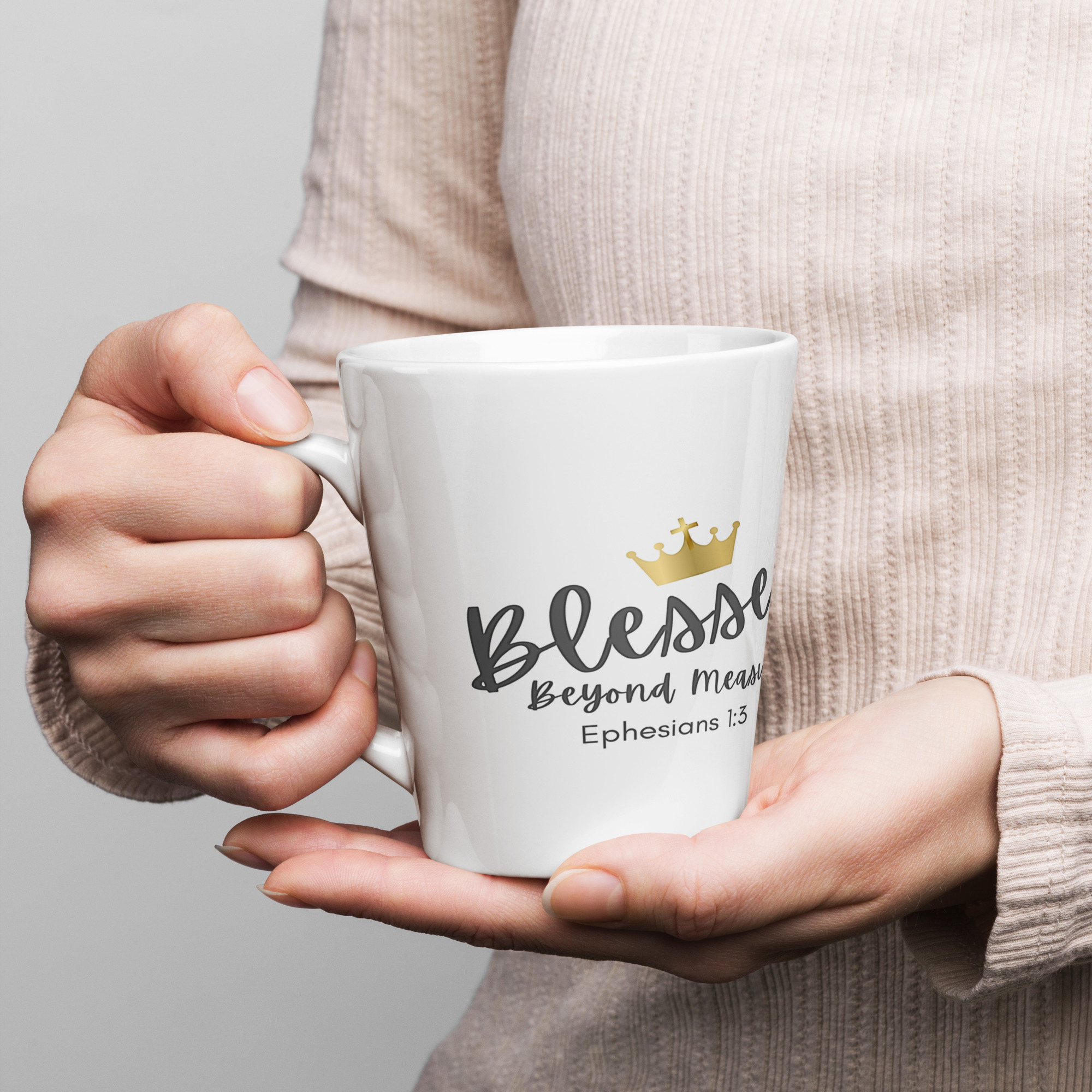 TLC Blessed Beyond Measure Eph 1:3  - Latte mug - Image 1