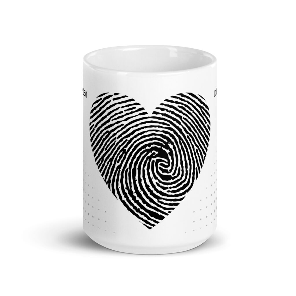 heart print mug