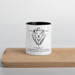 Lion Tribe 2 Tim 1:7 - Mug with Color Inside - Image 2