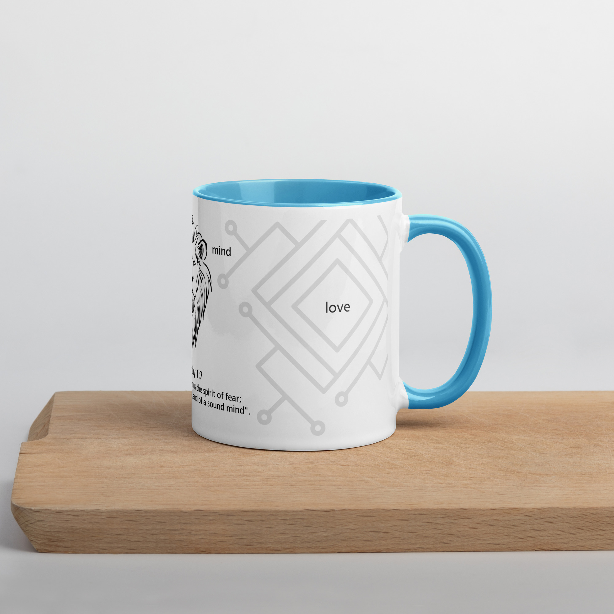 Lion Tribe 2 Tim 1:7 - Mug with Color Inside - Image 18