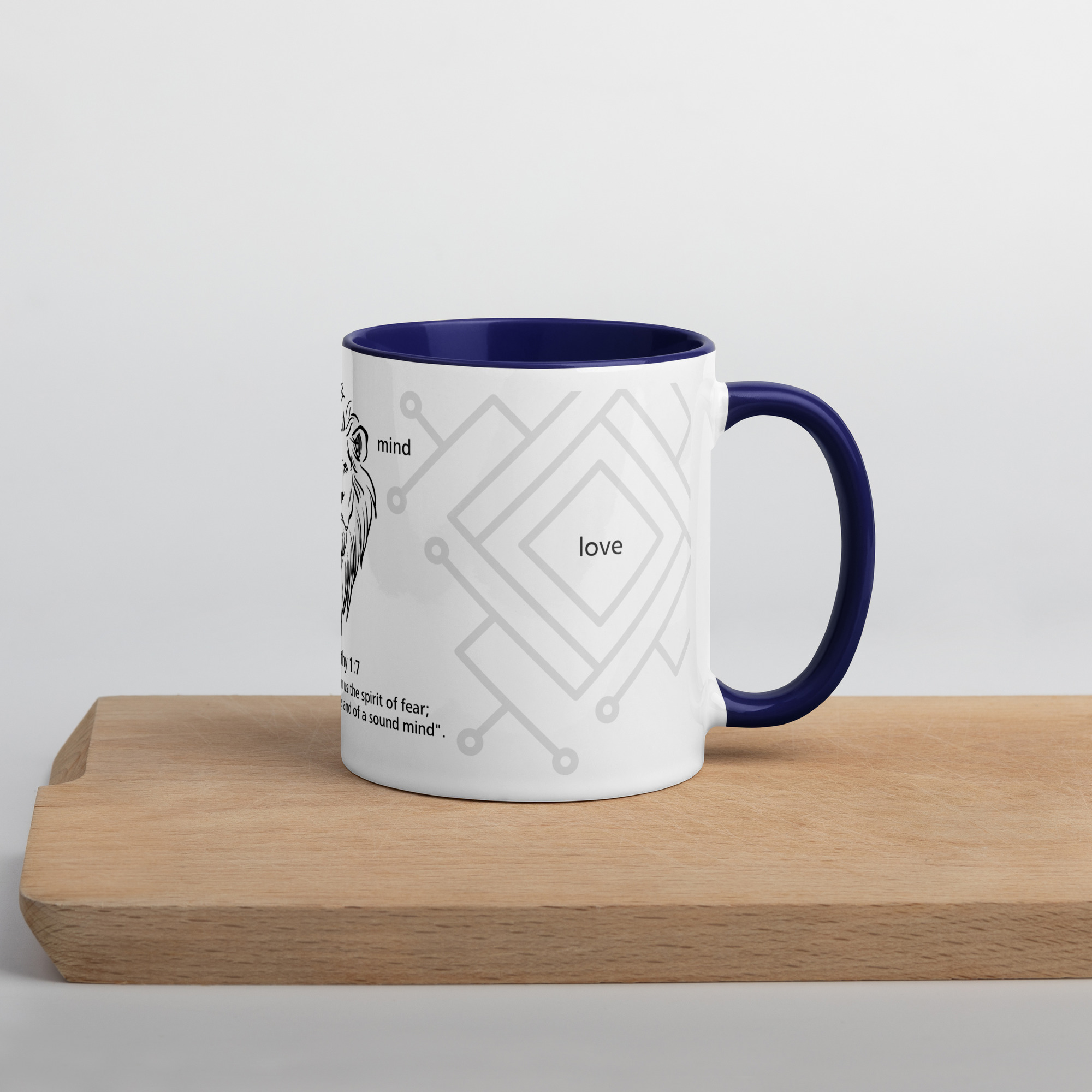 Lion Tribe 2 Tim 1:7 - Mug with Color Inside - Image 6