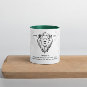 Lion Tribe 2 Tim 1:7 - Mug with Color Inside - Image 10