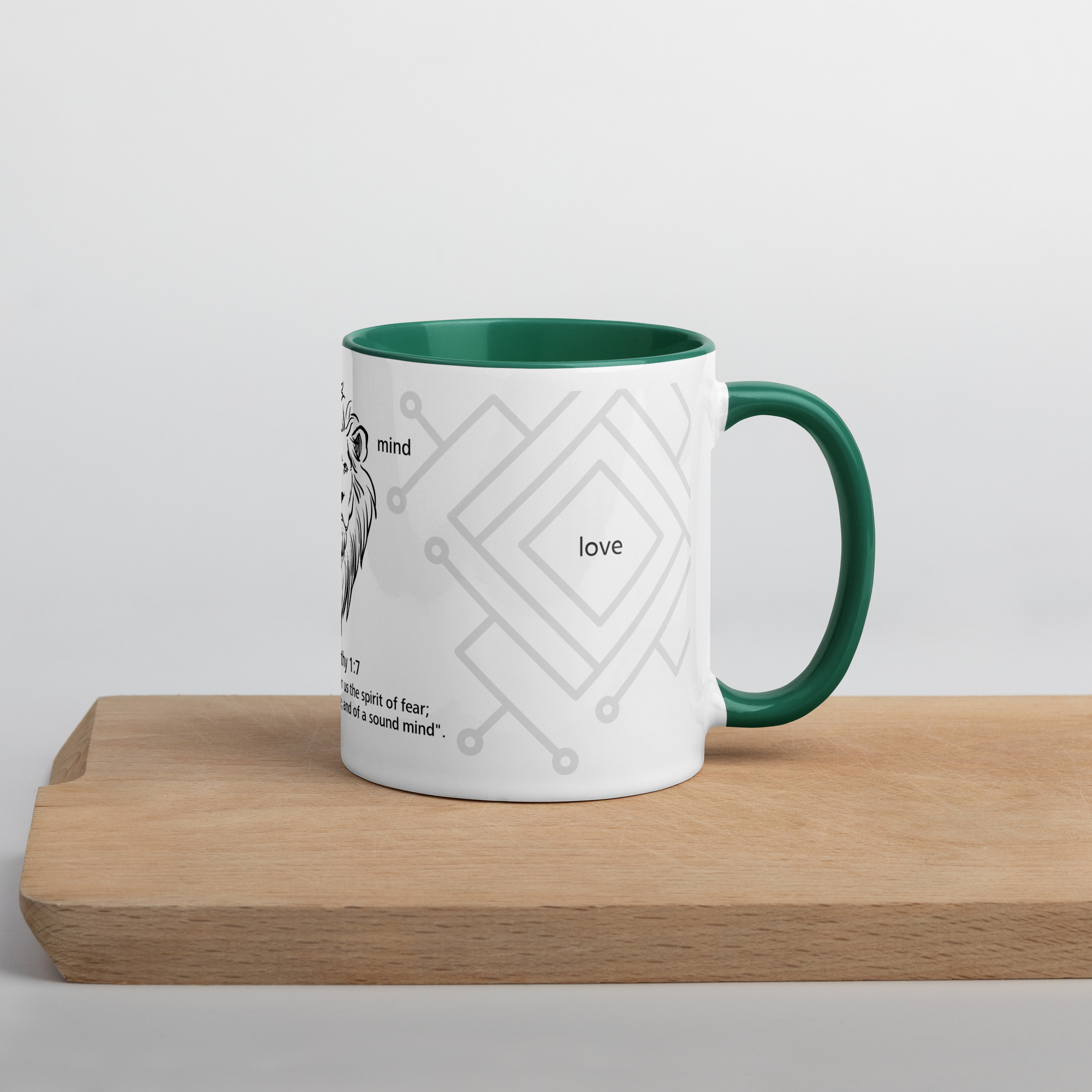 Lion Tribe 2 Tim 1:7 - Mug with Color Inside - Image 12