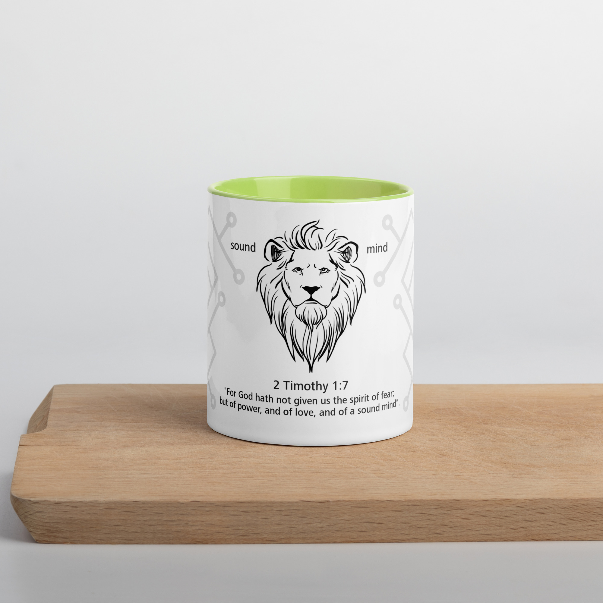 Lion Tribe 2 Tim 1:7 - Mug with Color Inside - Image 25