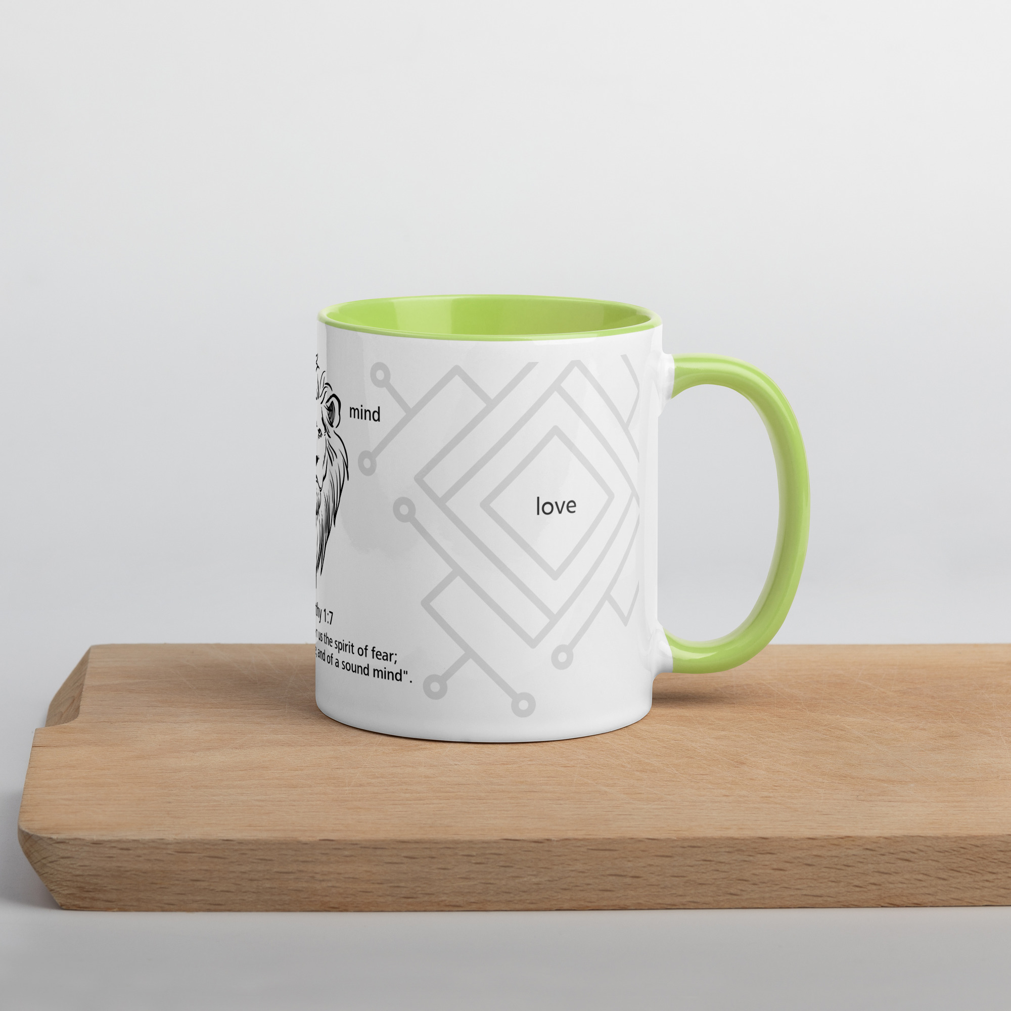 Lion Tribe 2 Tim 1:7 - Mug with Color Inside - Image 27