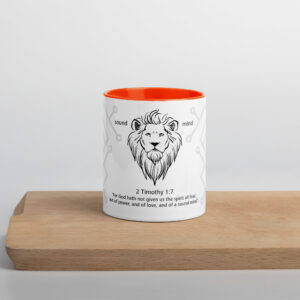 Lion Tribe 2 Tim 1:7 - Mug with Color Inside - Image 13