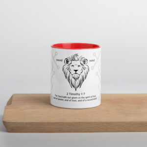 Lion Tribe 2 Tim 1:7 - Mug with Color Inside - Image 7