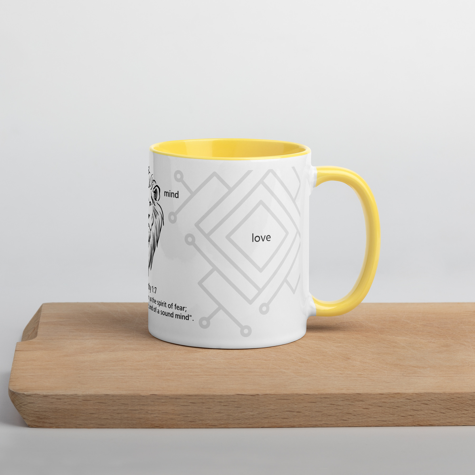 Lion Tribe 2 Tim 1:7 - Mug with Color Inside - Image 30