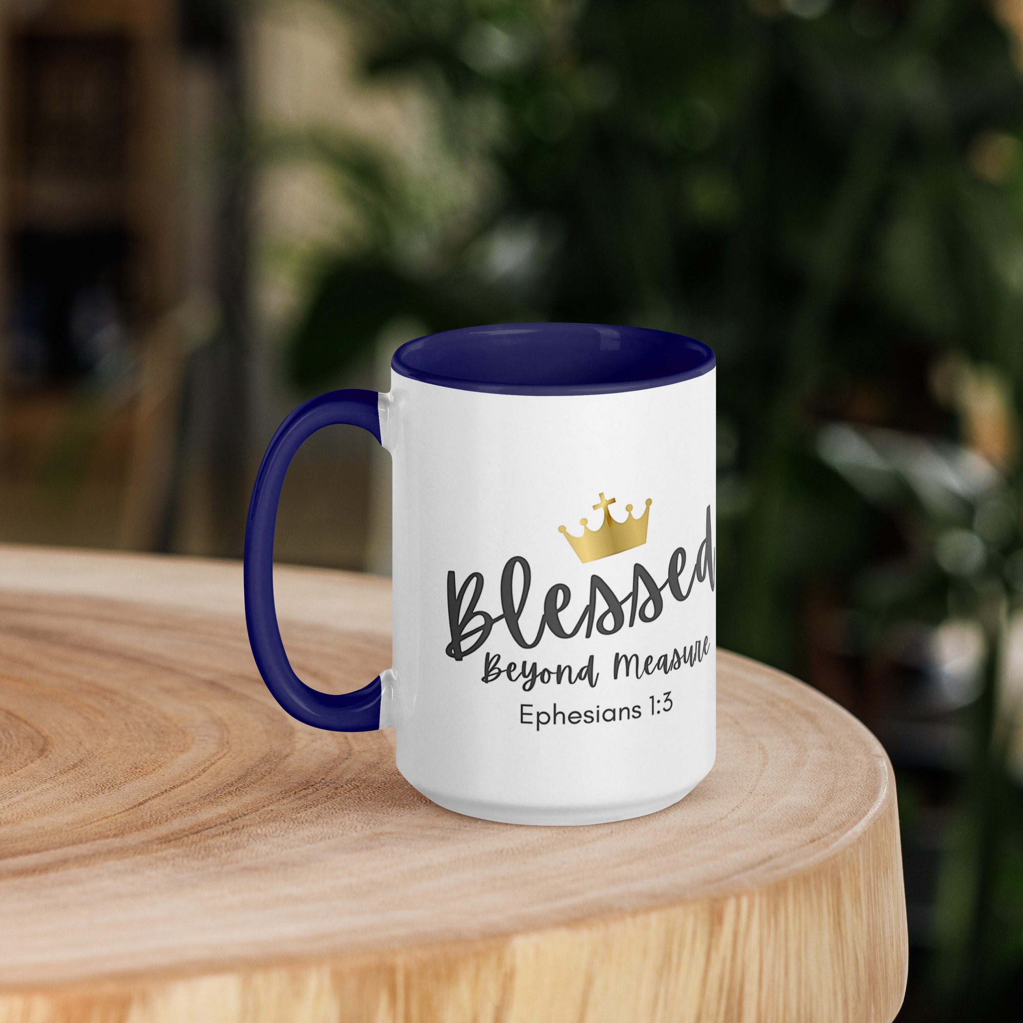 TLC Blessed Beyond Measure Eph 1:3 - Mug with Color Inside - Image 11