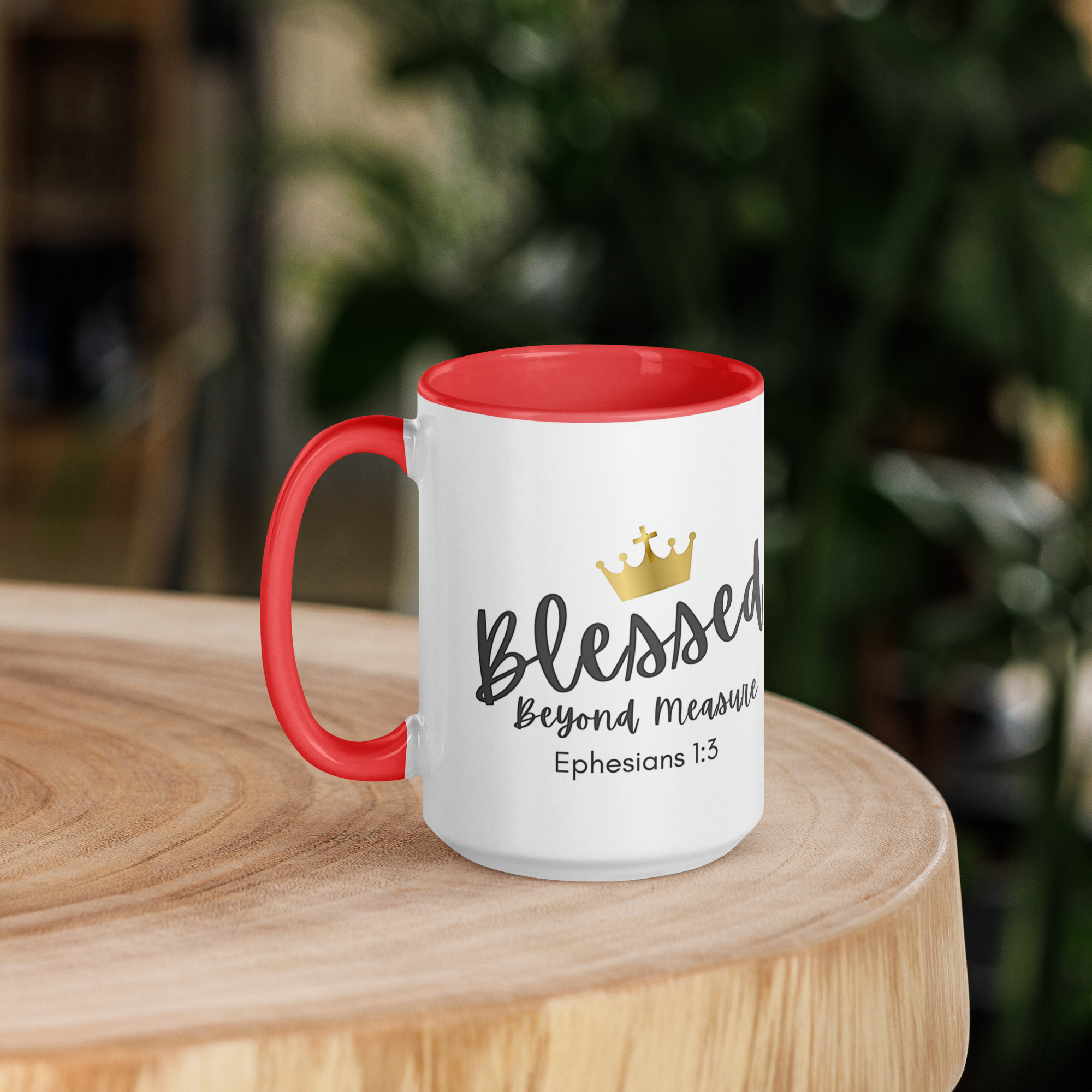 TLC Blessed Beyond Measure Eph 1:3 - Mug with Color Inside - Image 17
