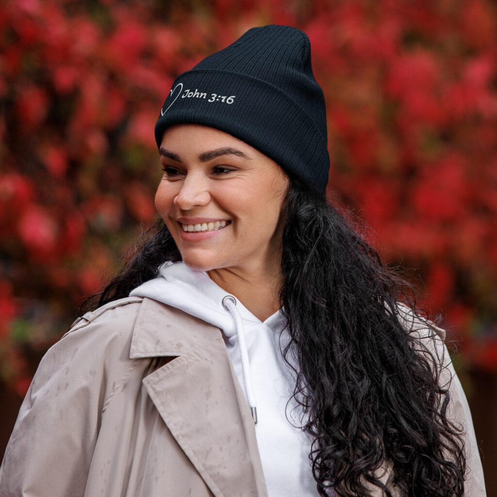 TLC WORD - John 3:16 - Organic ribbed beanie