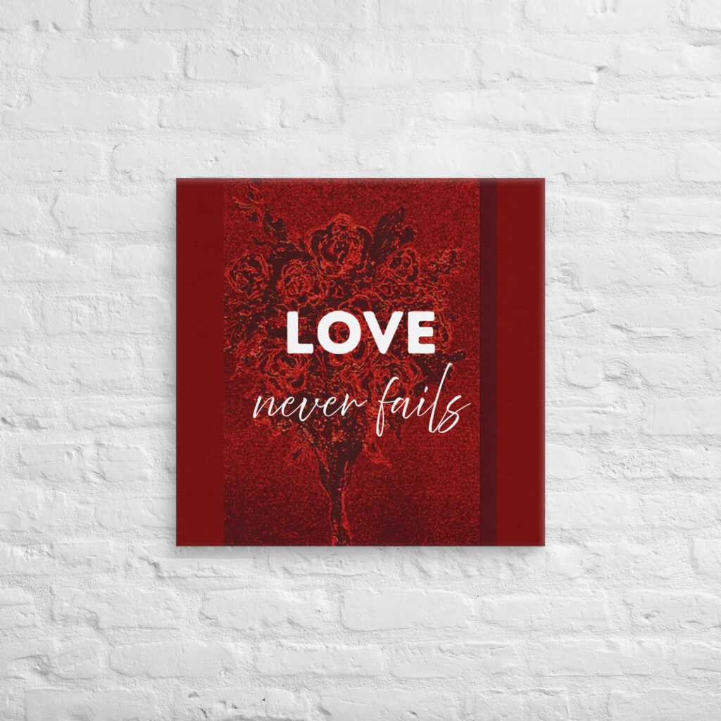 ZayinArt Red Roses: Love Never Fails - Canvas