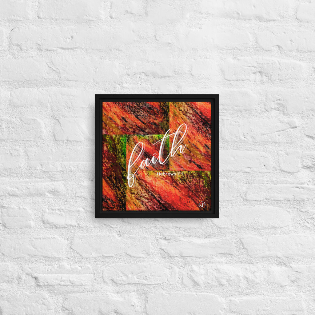 ZayinArt Word Faith Hebrew11:1 - Framed canvas