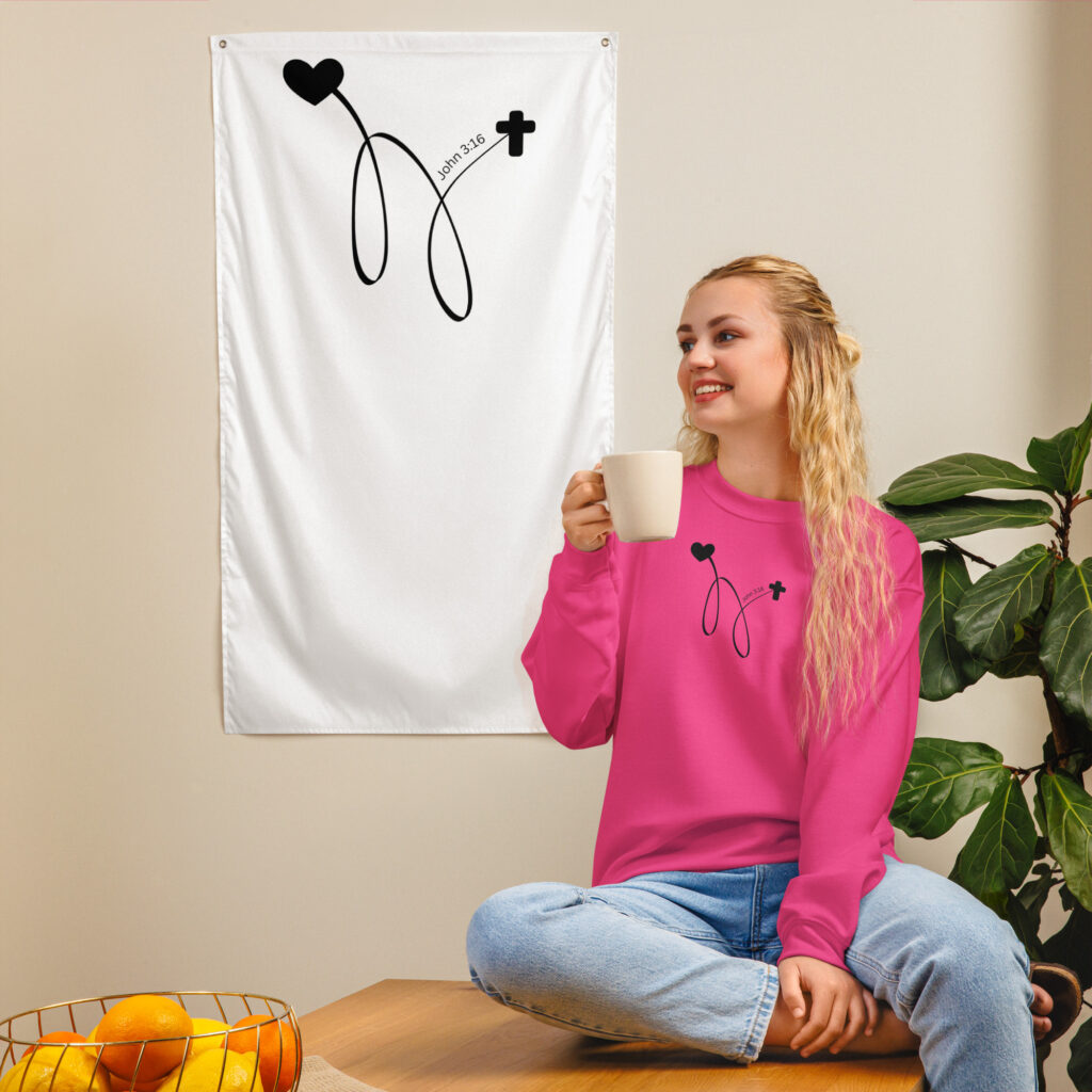 TLC Cross + Heart John316 - Unisex Sweatshirt