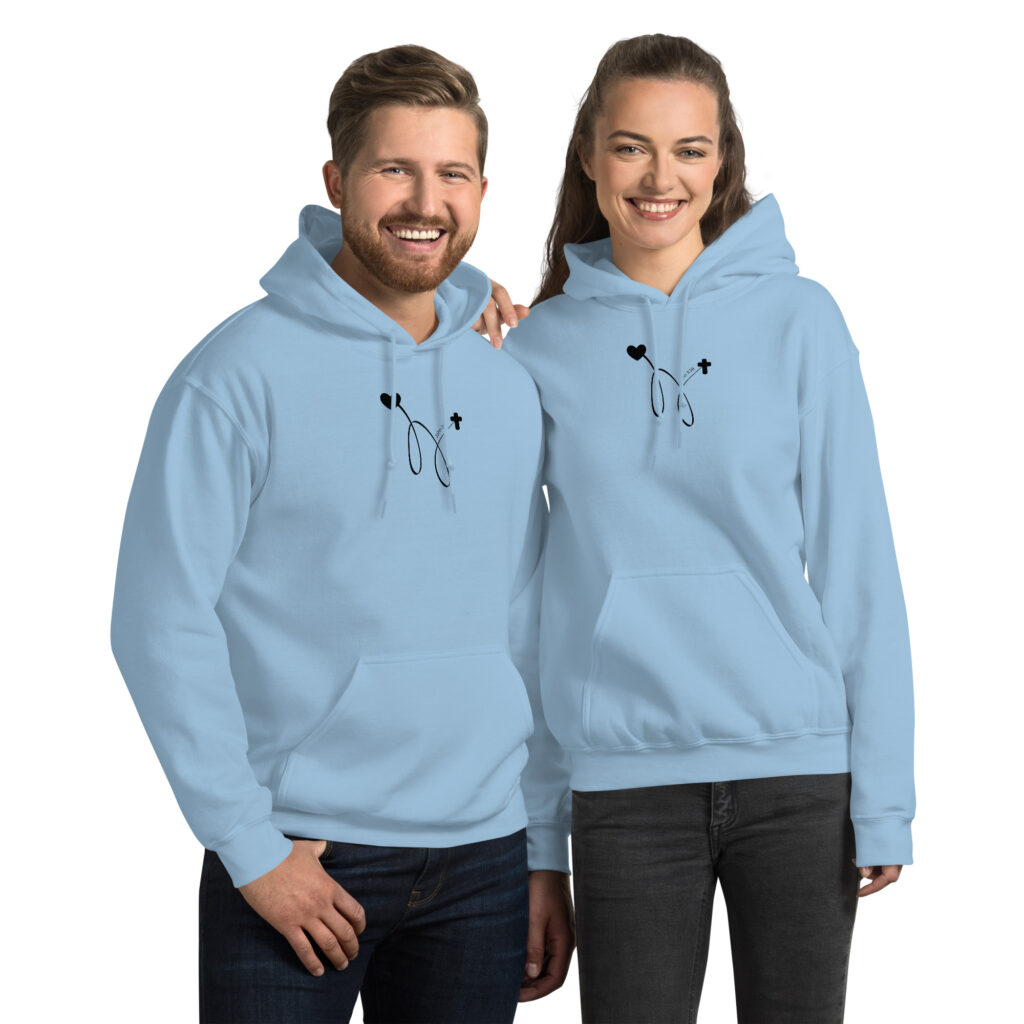 TLC Word Cross + Heart John316 - Unisex Hoodie