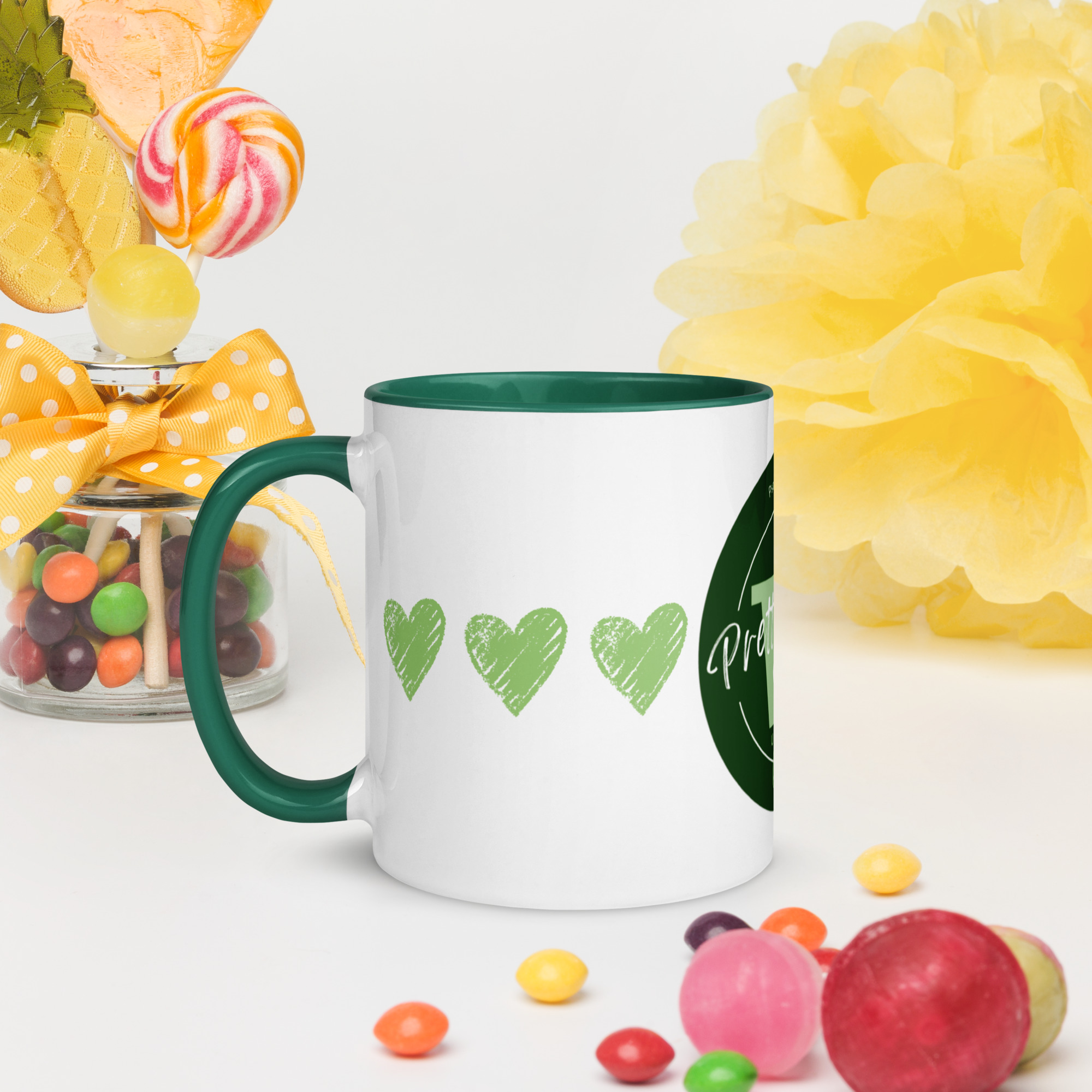 Prettypotz Green Hearts Psalm 139:14 - Mug with Color Inside - Image 6